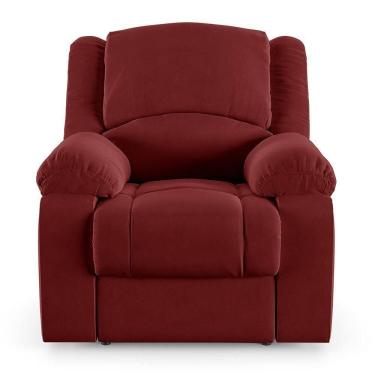 Imagem de Poltrona Do Papai Reclinável Sala De Cinema Barcelona Touch Veludo Vermelho