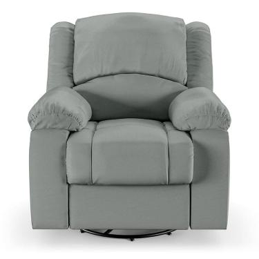 Imagem de Poltrona Do Papai Reclinável Sala De Cinema Barcelona Glider Manual Giratória Massagem Usb Pu Cinza