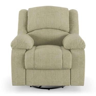 Imagem de Poltrona Do Papai Reclinável Sala De Cinema Barcelona Glider Manual Giratória Linho Bege