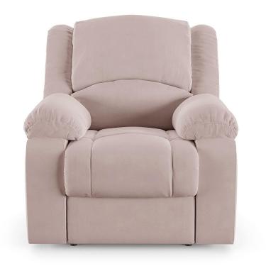 Imagem de Poltrona Do Papai Reclinável Sala De Cinema Barcelona Elétrica Touch Massagem Usb Veludo Rosê