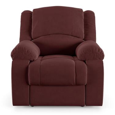 Imagem de Poltrona Do Papai Reclinável Sala De Cinema Barcelona Elétrica Massagem Usb Veludo Vinho