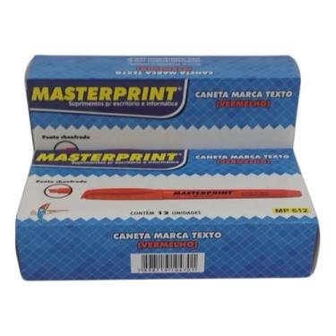 Imagem de Caneta marca texto masterprint caixa com 12 unidades, vermelha