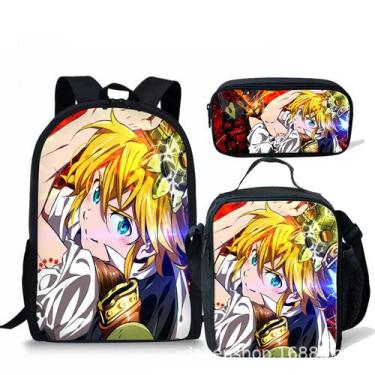 Imagem de Conjunto de mochilas escolares Sevens Deadly Sins Meliodas para crianç