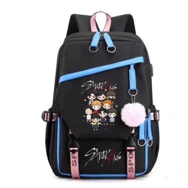 Imagem de Mochila Stray Kids Anime School Nylon 29x15x44cm - yiweisai