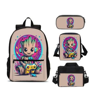 Imagem de Conjunto de mochilas Guardians of the Galaxy para escola, 4 unidades -