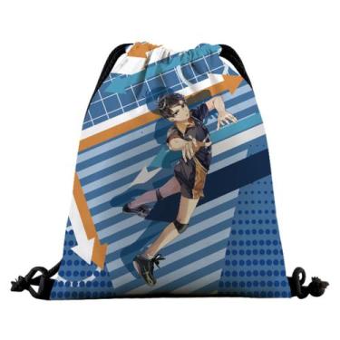 Imagem de Bolsa com cordão Haikyuus Tobios Kageyamas para crianças - 39x32cm - y