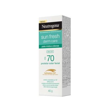 Imagem de Neutrogena Sun Fresh Protetor Solar Facial Para Pele Oleosa Derm Care, FPS 70, Sem Cor, Kit com 2 Unidades de 40g