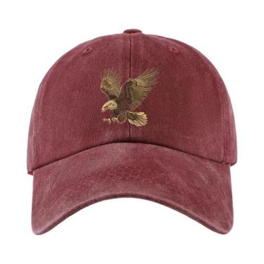 Imagem de Boné De Beisebol Unissex Ajustável Com Estampa De Águia Para Caminhada