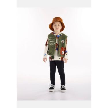 Imagem de Conjunto Infantil Masculino com Camiseta, Calça e Colete Urso Amigo Três e Já-Masculino