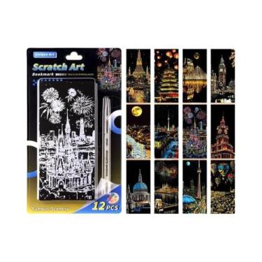 Imagem de Kit De Arte DIY Com 12 Peças: Brinquedos De Raspar Com Desenhos De Ani