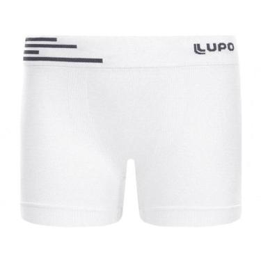 Imagem de Cueca Infantil Lupinho Boxer 132-002 Sem Costura Poliamida, Branco, M 