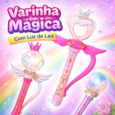 Imagem de Brinquedo Varinha Magica Infantil Com Luz de Led Brincadeira faz de co