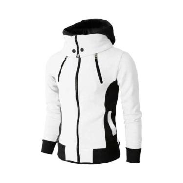 Imagem de Jaqueta Bomber Masculina Slim Fit Com Capuz De Moletom, Zíper, Casual,