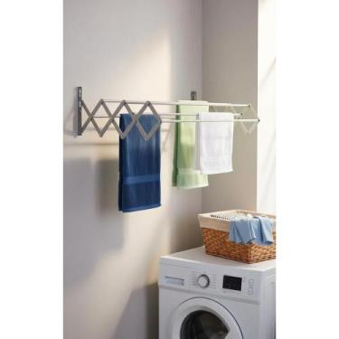 Imagem de Varal Retrátil Parede 60cm Alumínio Resistente à Ferrugem - Congratula