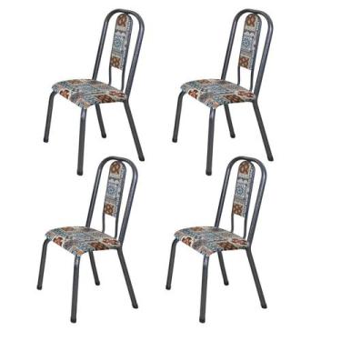 Imagem de Conjunto 04 Cadeiras para Sala de Jantar Fortaleza - Tubulares Gol