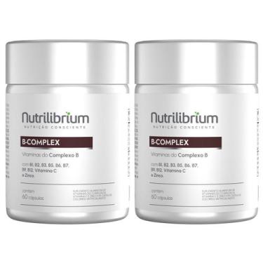 Imagem de Kit 2x Vitaminas Complexo B Vitamina C Zinco 4 Meses Nutrilibrium - Bo