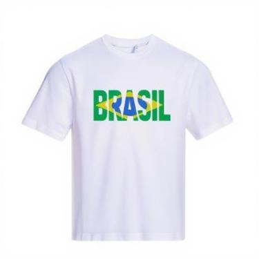 Imagem de Camiseta Casual Bandeira Brasil Manga Curta em Algodão Leve e Confortável Copa do P ao G1-Masculino