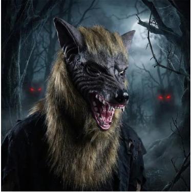 Imagem de Fantasia Máscara Lobo Cinza Luxo Cosplay Halloween - Pink Flamingo, Ci