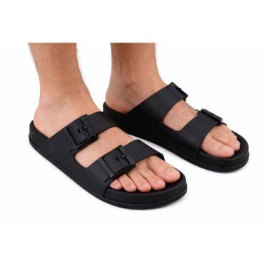 Imagem de Papete Masculina Cartago Milão Plus Slide Adulto, Preto, Preto, Cinza,