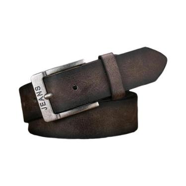 Imagem de Cinto Casual Unissex Retro Em Couro PU Estilo Ocidental Com Fivela De 