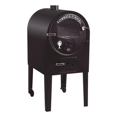 Imagem de Forno a Lenha Tipo Fogão Fornos Pinhal Lux Grande em Chapa Pintada e Aço Carbono com Porta em Ferro Fundido Preto