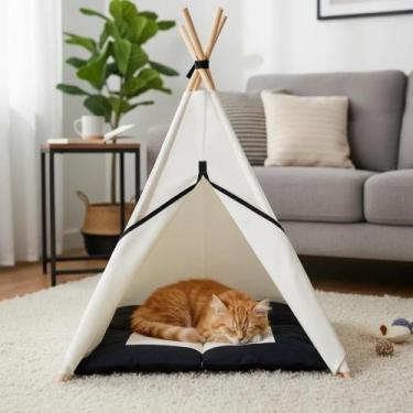 Imagem de Caminha pet cabaninha + tapete acolchoado 105x70x70cm - Ateliê Luara