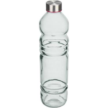 Imagem de GARRAFA ÁGUA SUCO LEITE HOME&CO VIDRO COM TAMPA 1 LITRO 31x8x8cm TRANSPARENTE