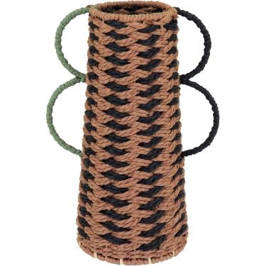 Imagem de VASO DECORATIVO ENFEITE PLANTA FIBRA 31x22x22cm BEGE