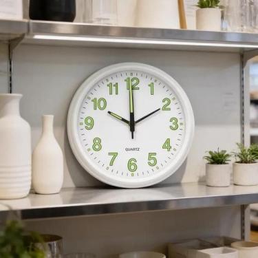 Imagem de Relógio De Parede Redondo Brilha No Escuro Luminoso Branco - Yeet