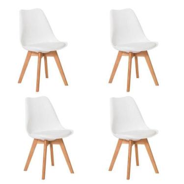 Imagem de Kit 4 Cadeiras Leda Saarinen Branca Sala Cozinha Jantar - WAW DESIGN