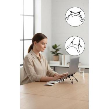 Imagem de Suporte Notebook/Tablet Ergonômico Aço Dobrável Preto - Congratulation
