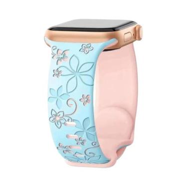 Imagem de Pulseira De Silicone Gravada Para Apple Watch Ultra 3 4 49mm 45mm 42mm