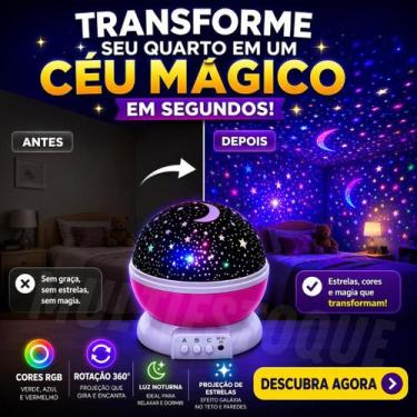 Imagem de Luminária Galáxia Projetor Céu Estrelado Led Rgb Rotação 360 Decorativ