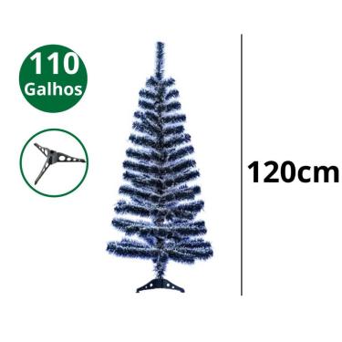 Imagem de Árvore de Natal Nevada 120cm com Galhos Maleáveis e Estrutura Desmontável Branco OEM