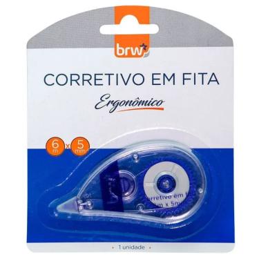 Imagem de Corretivo em Fita BRW CF1002 com Corpo Translúcido e Design Ergonômico 6MX5MM Blister com 1 Unidade