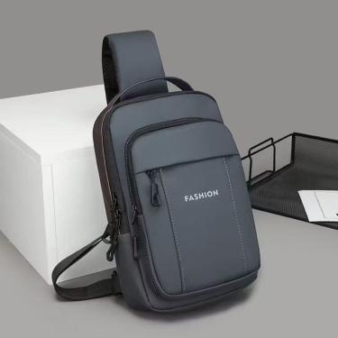 Imagem de Mochila de Peito OEM à Prova D'água em PU para Tablet 8 Polegadas Cinza com Porta USB e...