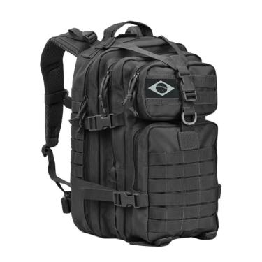 Imagem de Mochila Militar Tática OEM Impermeável 50L Oxford 50x35x30cm Preto Unissex com Patch Bandeira Brasil