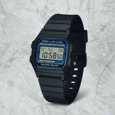 Imagem de Relógio Casio F-105W-1ADF Digital Retrô Iluminação Azul Resistente à Á