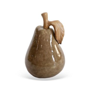 Imagem de Peça Decorativa Pêra em Cerâmica Marrom Escuro 18,5cm CT0197 BTC