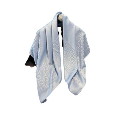 Imagem de Lenço De Chiffon Com Estampa Geométrica Para Mulheres, Faixa De Cabeça