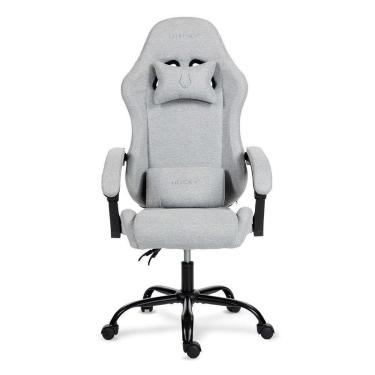Imagem de Cadeira Gamer Husky Storm 100, Até 120kg, Almofadas, Reclinável 135º, Tecido, Cinza - H...