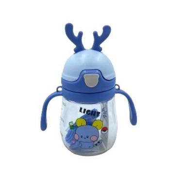 Imagem de Garrafa Infantil Tampa Retrátil e Canudo - A3 - ds, Azul