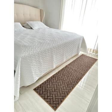 Imagem de Tapete Passadeira Quarto Sala Parquet Marrom 0,50 X 3,00 M - universo