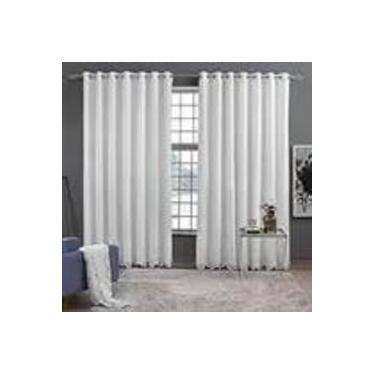 Imagem de Cortina m&c carol 1,80 x 3,00 voil c/listras e forro - branco - M&C CO