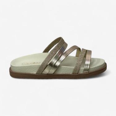 Imagem de Chinelo Slide Papete Kidy Fashion Feminina Infantil, Ouro, 27