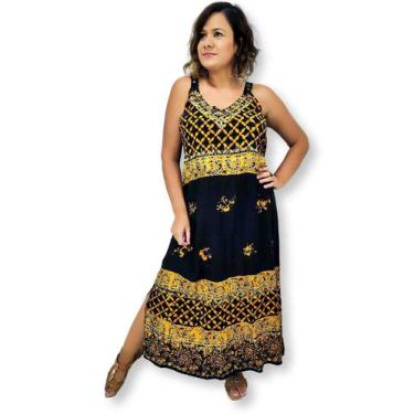 Imagem de Vestido Indiano Longo Alça Batik Bordado Moda BOHO 1009 - Sarat Moda I