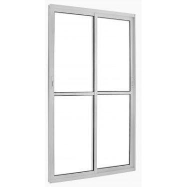 Imagem de Porta de Alumínio de Correr Balcão 2 Folhas Móveis 2,10 x 1,50 Linha 2