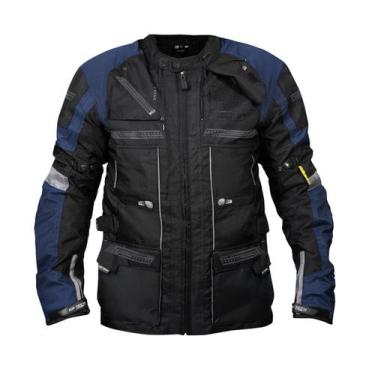 Imagem de Jaqueta Gp Tech Explorer Adv C/ Proteções Preto/Azul, GG-XL
