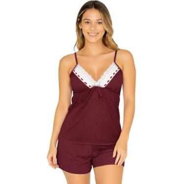 Imagem de Baby Dool Feminino Adulto Alça Fina Shorts Curto Pijama Macio Cores So