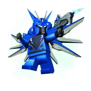 Imagem de Boneco Montar Mega Robots Brinquedo 14 Peças - GGB, Azul